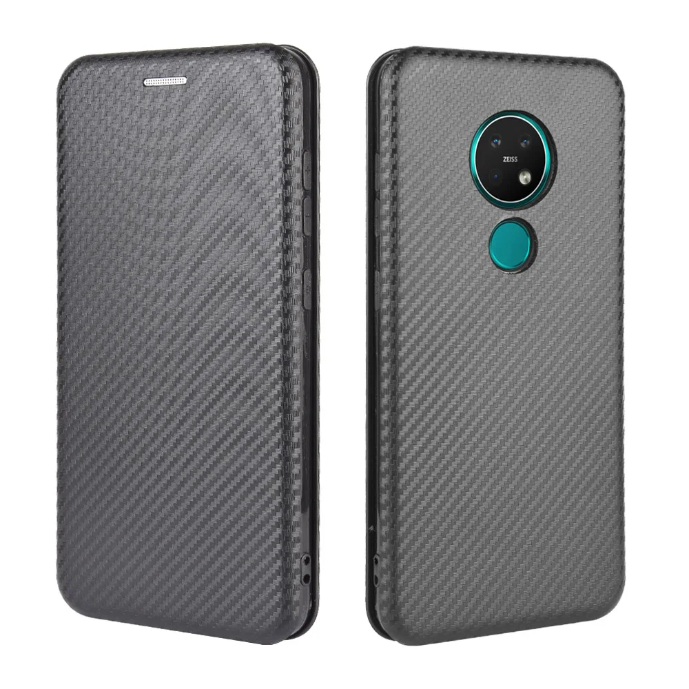 Carbon Fiber Flip Leather Phone Case Cover