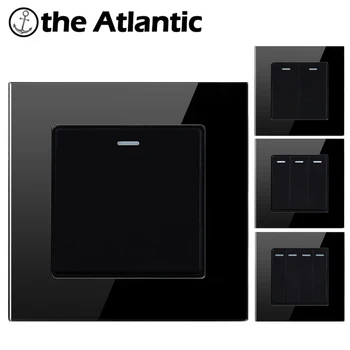 

Atlectric 1 2 3 4 Gang 1 2 Way Light Wall Switch On / OFF Button Switch Glass Glass Panel Lamp Switch Interrupteur
