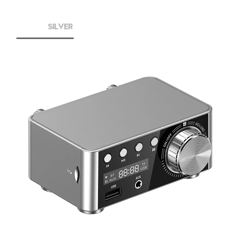 Silver Bundle 3 Bluetooth 5,0 цифровой усилитель класса D усилитель мощности HiFi аудио MP3 плеер без потерь TPA3116 50 Вт* 2 - Цвет: Silver Bundle 3