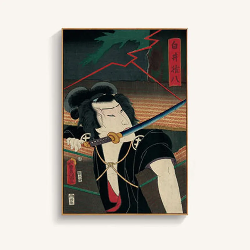 

Japanese Style Samurai Decorative Painting Japanese Ukiyo-e Paintings Lzakaya Restaurant Japanese Shop Murals M2067