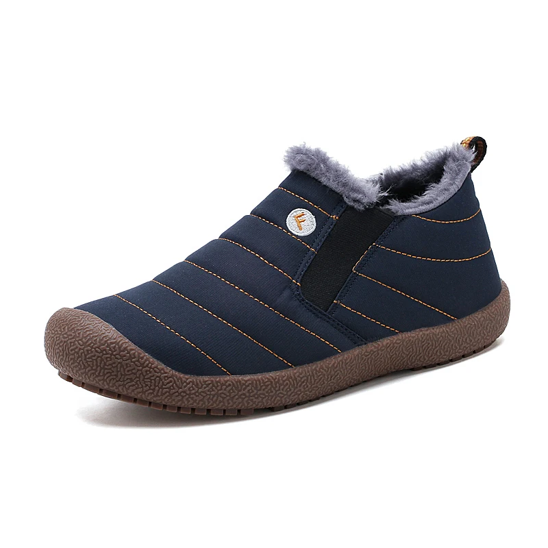 6822darkblue Модные зимние мужские ботинки водонепроницаемые удобные зимние ботинки меховые теплые зимние ботильоны мужская обувь мужская легкая обувь - Цвет: 6822darkblue
