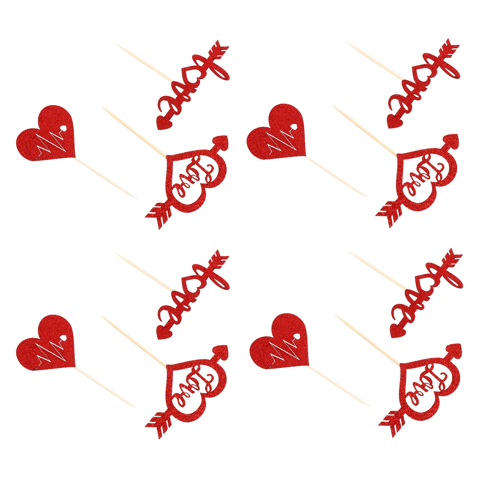 24 piezas encantadoras, adornos para magdalenas, tarjetas creativas para insertar pasteles para el Día San de decoración de pasteles| - AliExpress