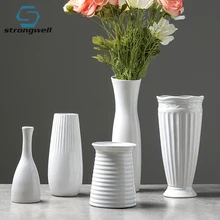 Strongwell ваза в скандинавском стиле белая керамическая ваза для цветов фарфоровый держатель для растений украшение дома гостиная свадебный подарок