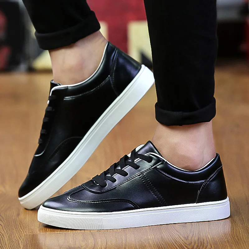 

Spring 2019 Men New Style Korean-style Fashion Man Shoes Board Shoes Low Top Board Shoes MEN'S Flat Shoes White Shoes 7611
