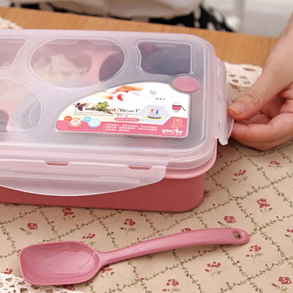 Lunch Box For Kids Food Container Five Plus One Lunch Box With Spoon Heat-Resistant Lunch Box Insulation Boxes Fruit Bento Y1