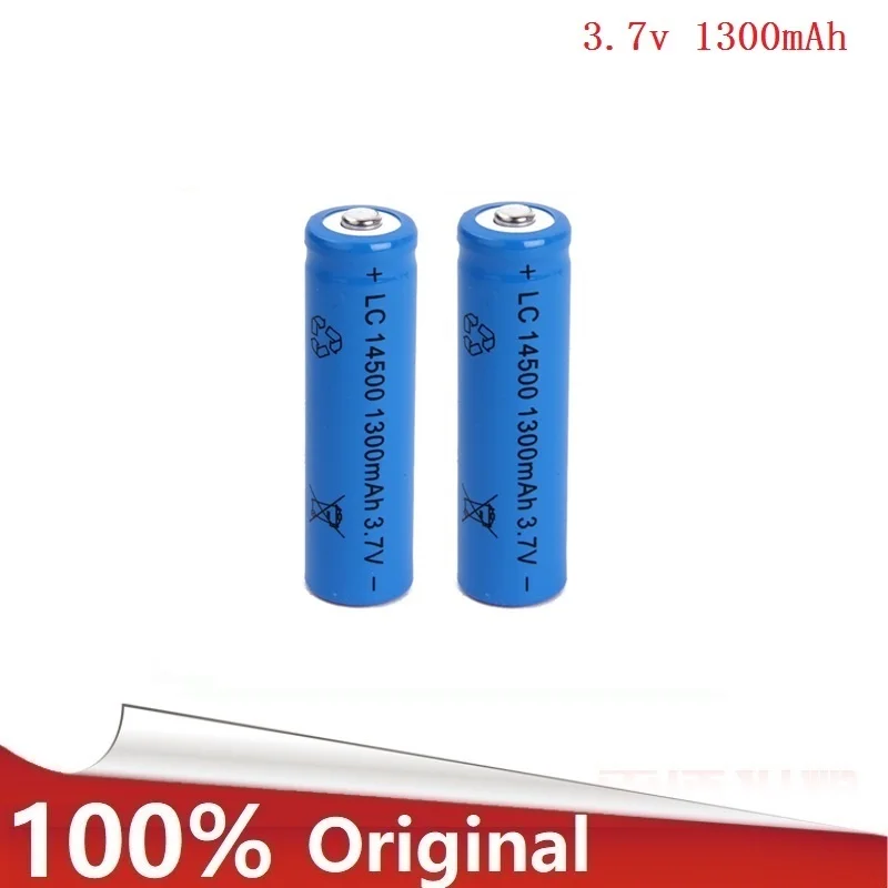 Энергоэффективные 2 шт. 14500 батарея 3 7 V 1300mAh литий ионный аккумулятор для