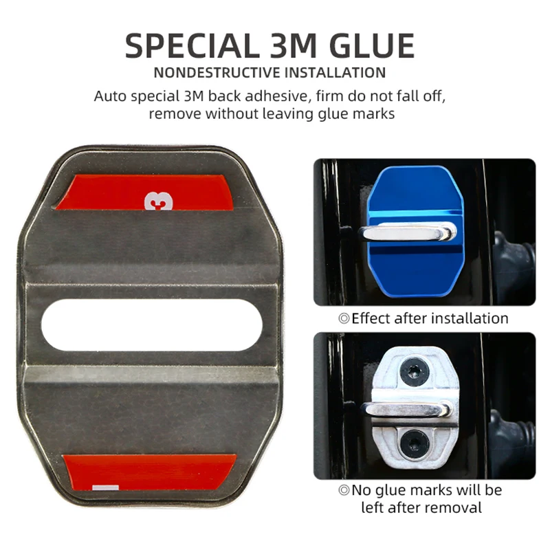 Car door lock cover 4 pieces protect buckle cover rust for BMW X1 X3 X4 X5 X6 E46 E90 E60 F10 E39 F30 E36 F20 E87 E70 E91 E30