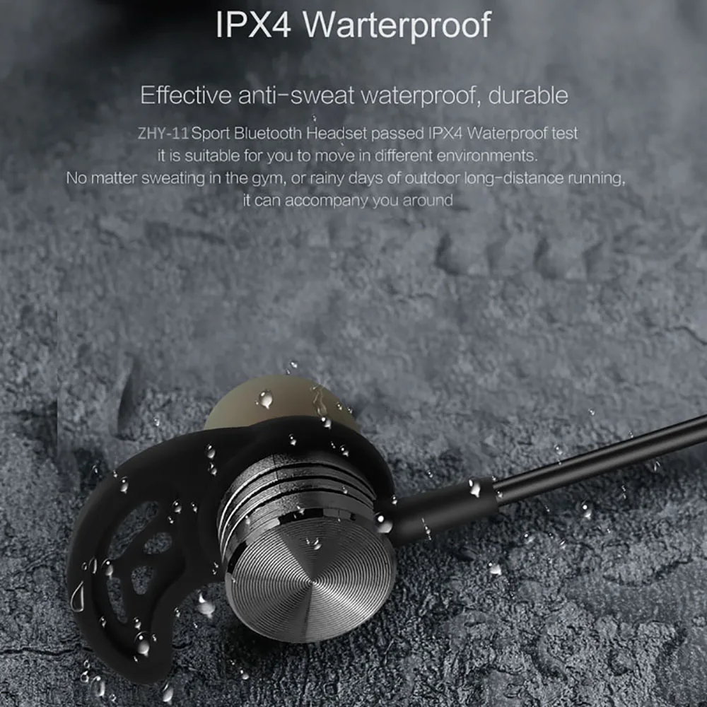 ZHY-11 V4.2 Bluetooth Earphone Smart Magnetic Wireless Headphone Sports Running In-ear Earbuds Headsets for Xiaomi Huawei IPhone