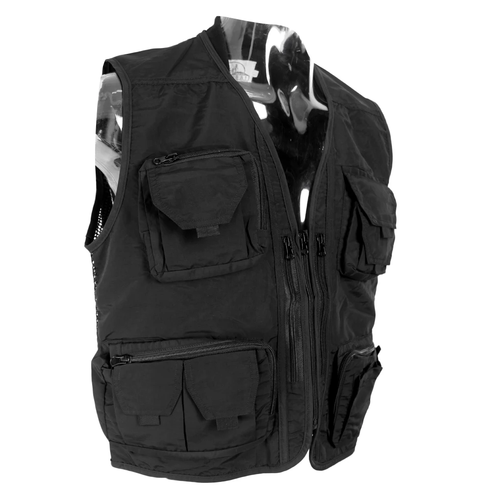 Breathable Fishing Vests Fashion Men Multi-pocket Fishing Hunting Mesh Vest Photography for Jacket Fishing Camping Hunting
