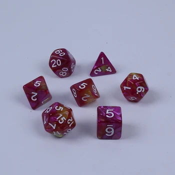 

7 pc/bag Multi-Sided Dice Set D4,D6,D8,D10,D10%,D12,D20 Colorful Accessories for Board Game RPG Dungeons and Dragons DnD MTG