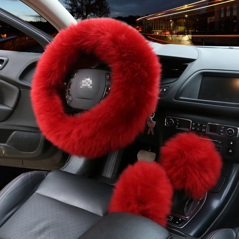 Универсальный чехол на руль плюшевая искусственная кожа тёплый шерстяной