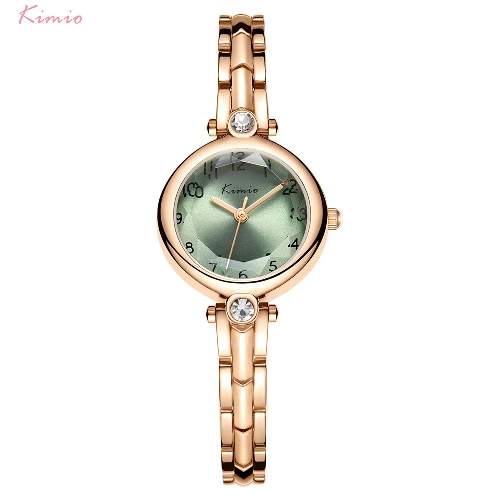 

Kimio Luxury Rhinestone Quartz Watch Stainless Steel Bracelet Watches Fashion Casual Waterproof Wristwatch Women Dress Watch