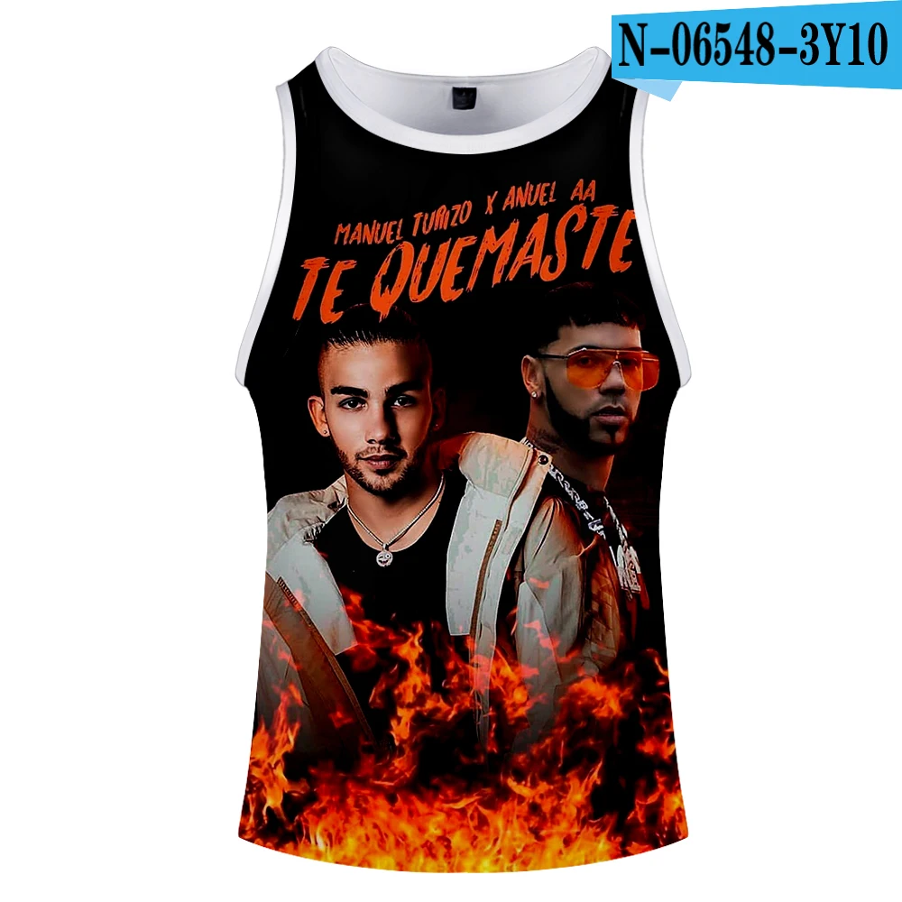 ONE Anuel AA, майка, 3D, настоящая, Hasta La Muerte, жилет для мужчин, большой размер, спортивная майка, модная, Harajuku, хип-хоп, без рукавов, одежда для мужчин - Цвет: ONE