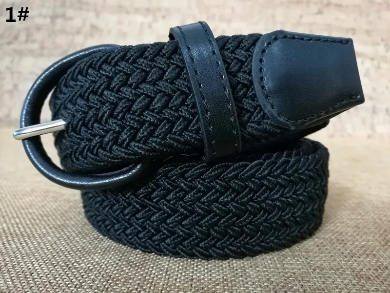 Elastic Casual Woven Woman Belt for Men's Cinturon Mujer Ladies Prevent Allergies Belts Width 3.5 Cm Multicolor Optional mens black leather belt