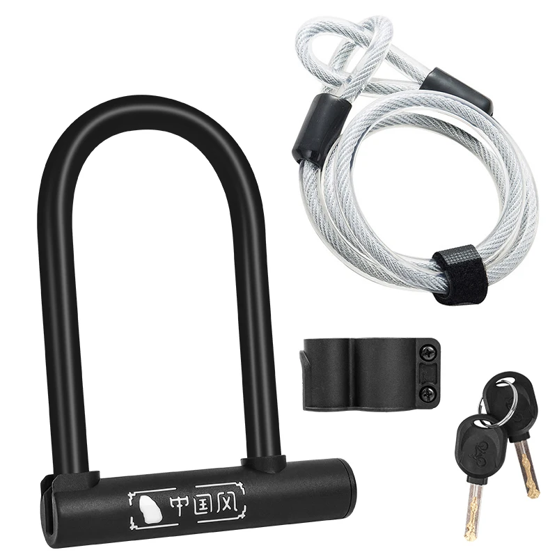 

Bicycle U Lock Anti-theft MTB Road Mountain Bike Motorcycle Lock Bicycle Accessories Steel Cable Security Locks motorcycles