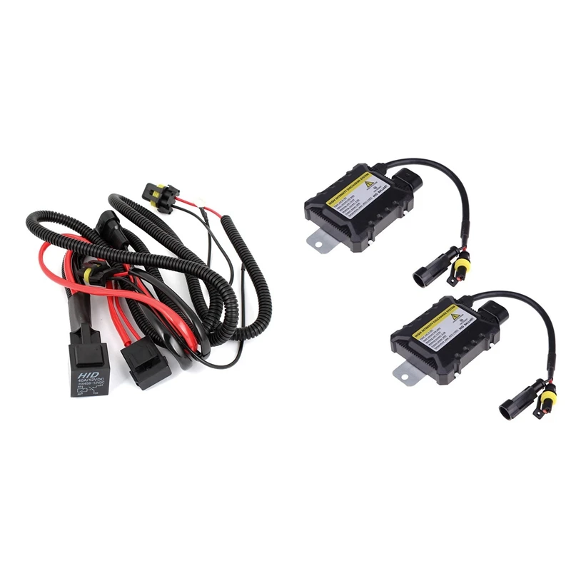 

2Pcs 35W Digital HID Xenon Conversion Ballast Replacement Slim All Bulbs & 1Pcs Xenon HID Conversion Relay Wiring Harness H11 90