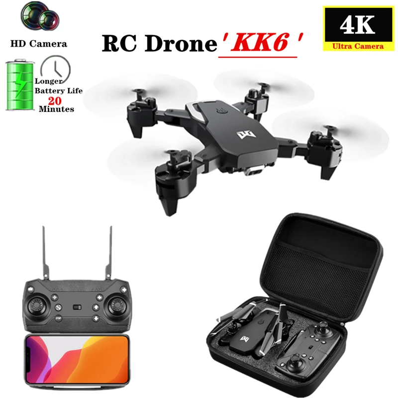 Радиоуправляемый Дрон с 4K HD камерой 50x зум-объектив Pro селфи Квадрокоптер 20 минут
