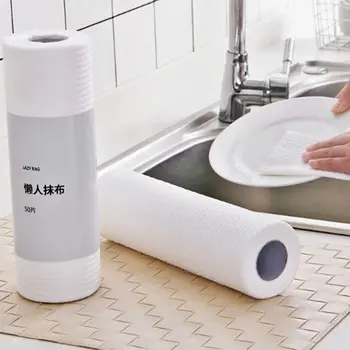 

(1 roll) disposable non-woven lazy rag wet and wet kitchen paper towel roll pape M6CE