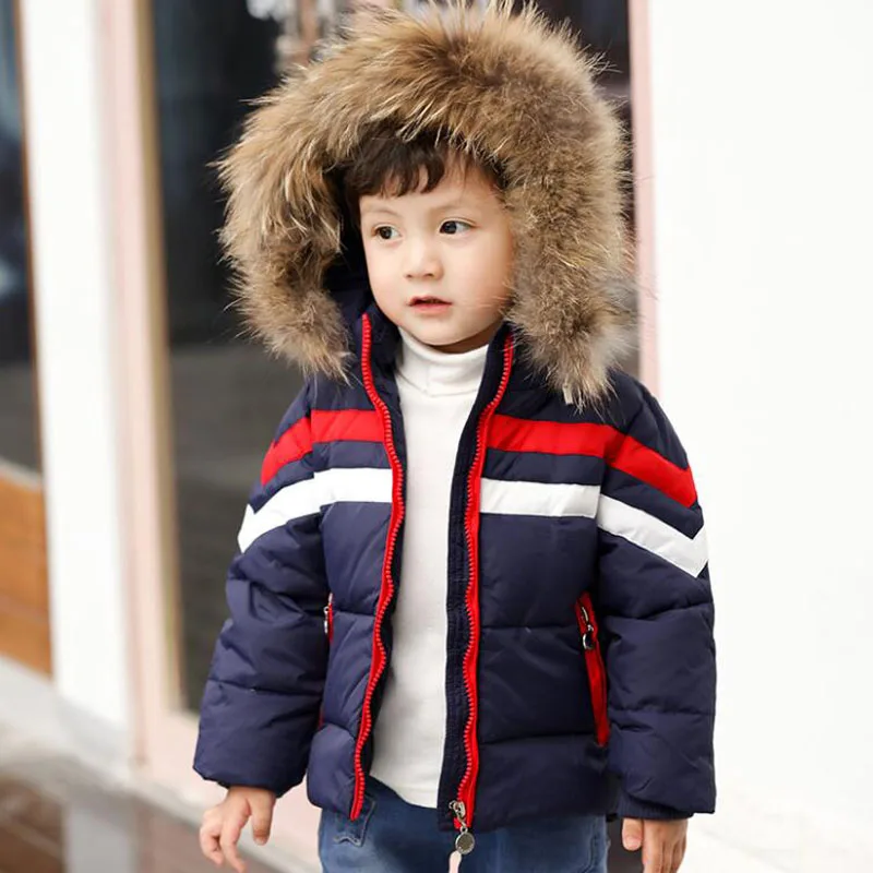 

2019 Kids Winter Down Jacket Boy Warm Outerwear Coats Girl Down & Parkas 2-7 Years Baby Hooded Ski Coat Baby Waterproof Clothing