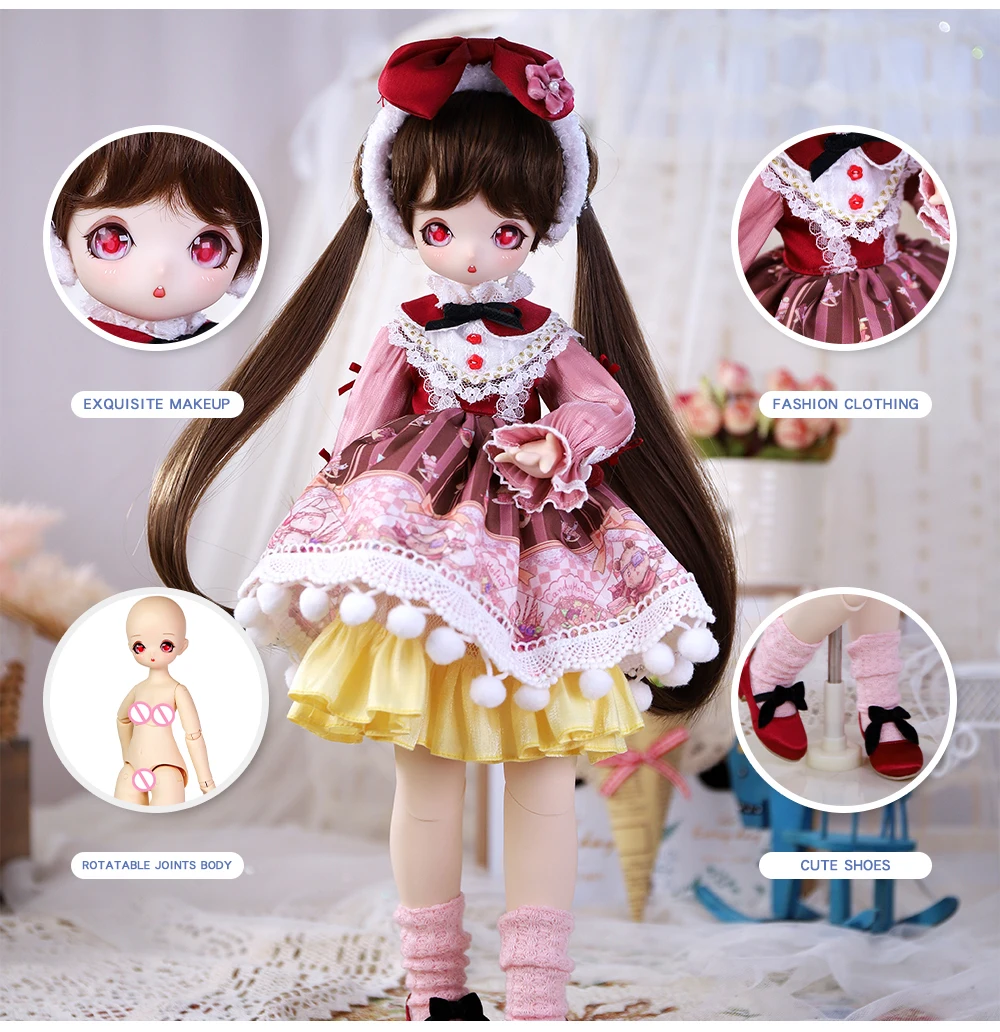 1/4 BJD 16 Inch Ball Jointed Doll Full Set Includes Clothes Shoes