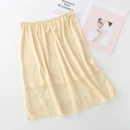 Lace half slip 40cm 50cm safety skirt lining for women base half length short underskirt white lined petticoat black underdress