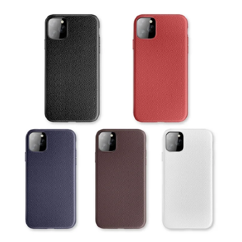 100Pcs/Lot Silm Litchi Leather Soft TPU Case For