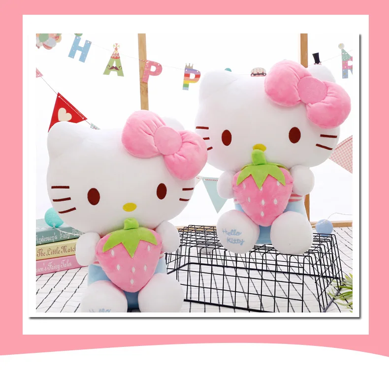 Клубника KT кошка плюшевые игрушки hello kitty кукла большой размер Подушка Отправить девушки милые куклы