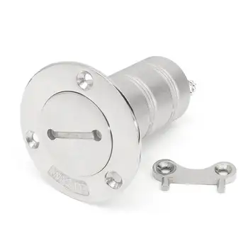 

New 1.5inch 38mm Fuel Boat Deck Fill Filler 316 Stainless Steel With Key-WASTE For Marine Waste Cap Plate Gas Fuel Tank Cover