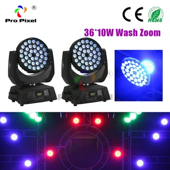 

2pcs Moving Head Light 36X10W RGBW 4in1 Led Wash Zoom Dj Light Dmx Control Stage Light For Disco Bar Wedding