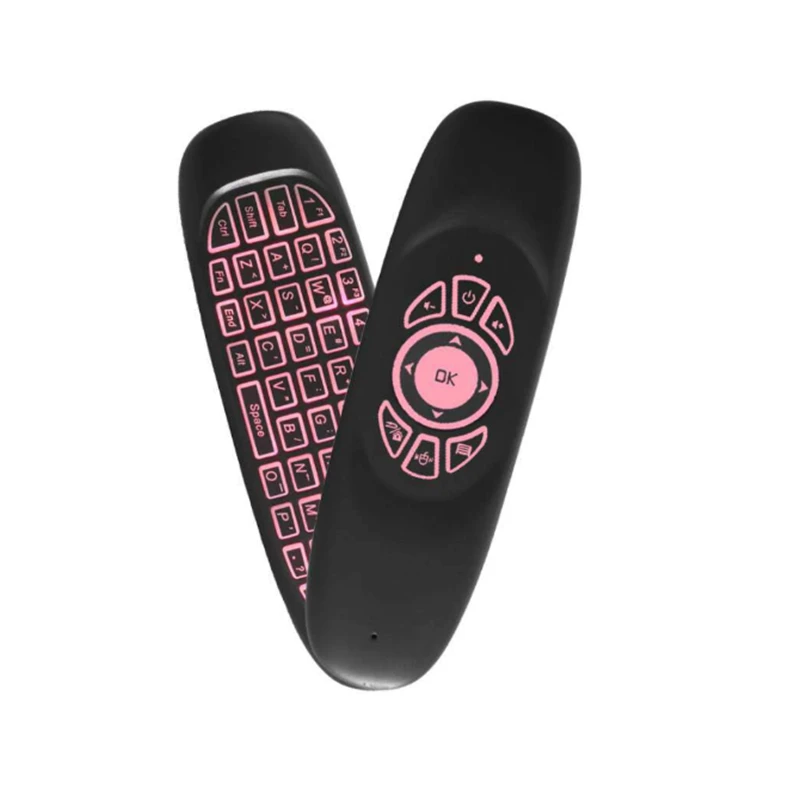 7 цветов подсветка Fly Air mouse 2 4 ГГц Беспроводная мини клавиатура игровая рукоятка