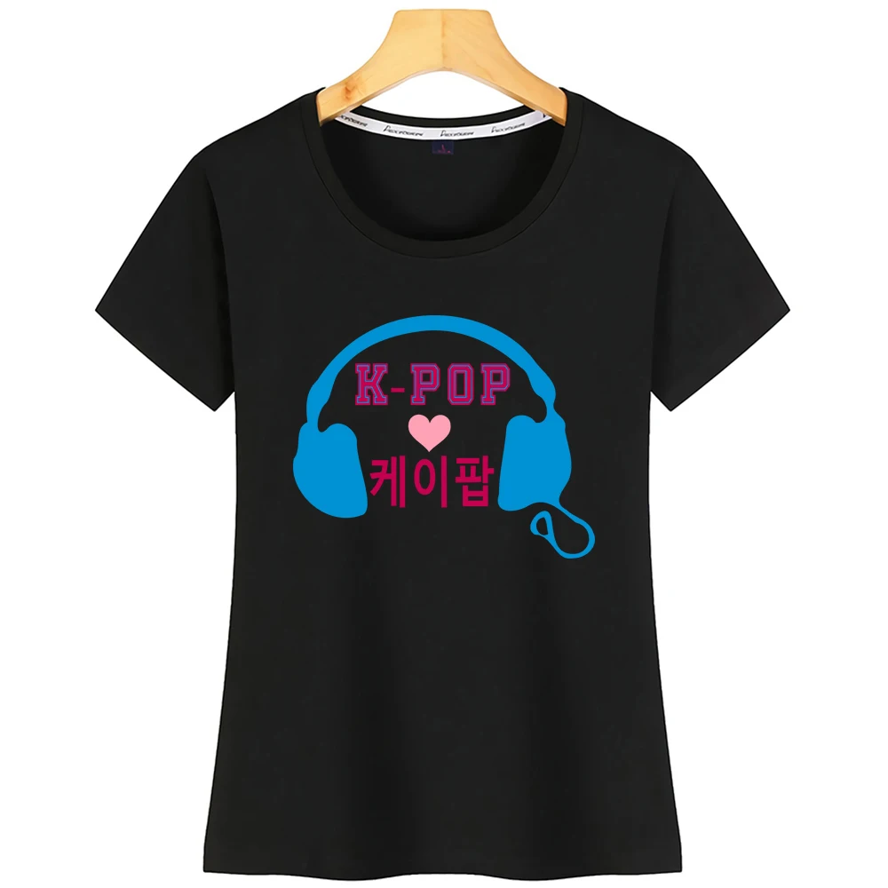 Топы Футболка женская Keep Calm And Listen To K Pop Love Kpop комические надписи на заказ