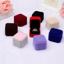 

Hot 1PC Gift Square Velvet Weddings Party Jewelry Earring Ring Display Storage Organizer Square Box Case Gift