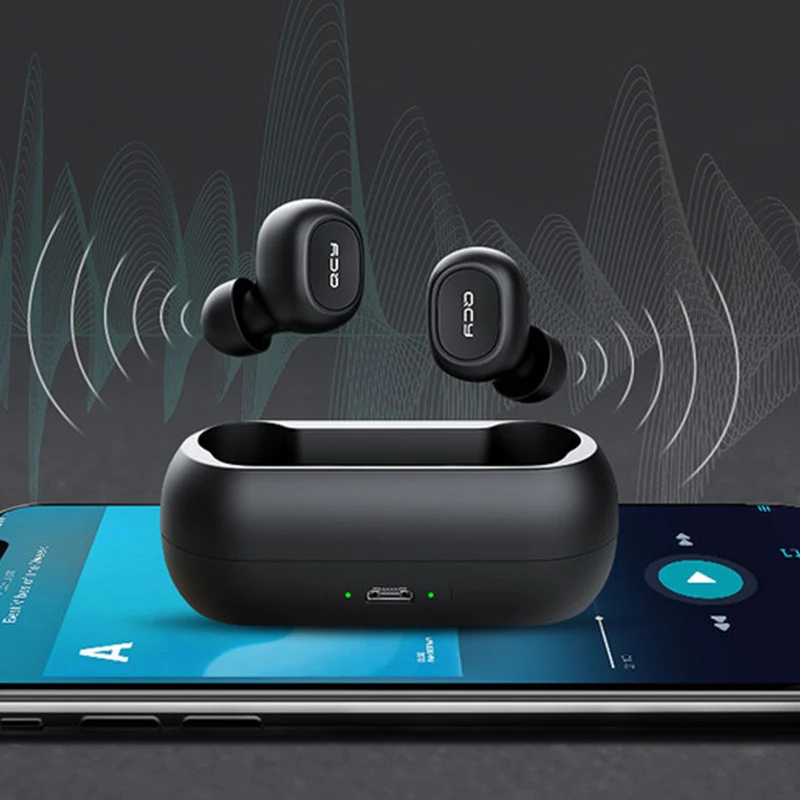 QCY Qs1 TWS 5.0 Bluetooth Headphones - 3D Stereo Wireless Earphones with Dual Microphone image 3