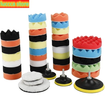 

39 PCs polishing pads Kit car drill polishing pads set 3 & 5 inch for car care polishing and waxing polishing pads