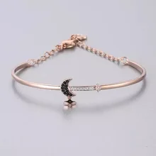 Микро инкрустированные высокого класса звезда браслет с Луной Женская звезда браслет с Луной ins