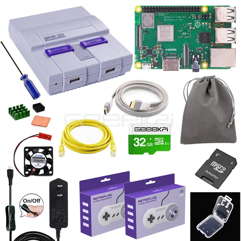 

GeeekPi Retroflag Original SUPERPi CASE-U NESPi Case with Optional Game Controller Carry Bag for Raspberry Pi