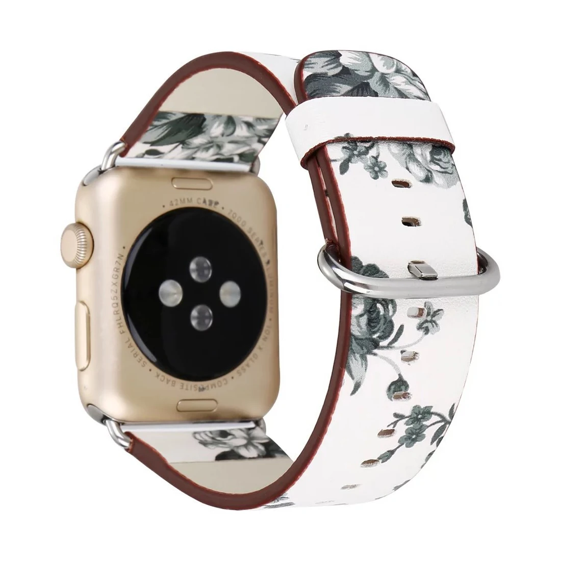 Кожаный ремешок с цветочным принтом для Apple Watch iwatch 38 мм 42 мм ремешок для часов браслет окрашенный кожаный ремешок для часов