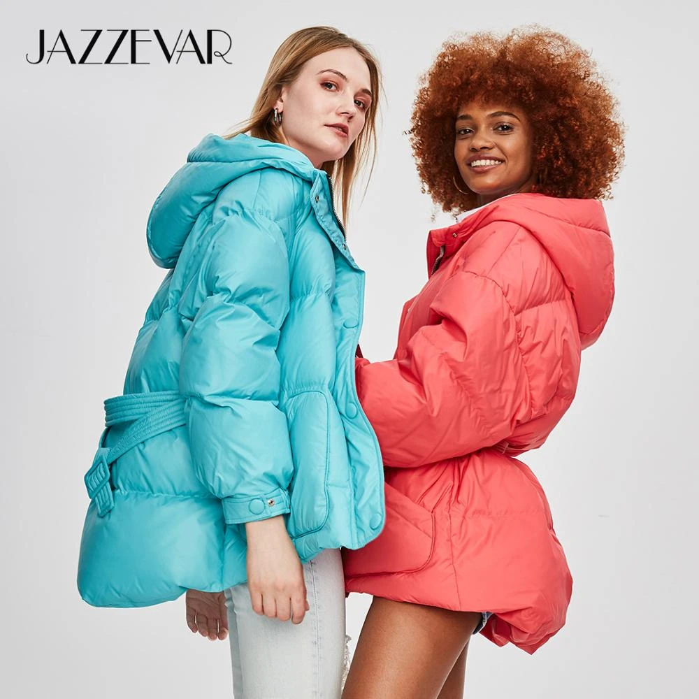 Jazzevar 19 冬の新ファッションストリートデザイナーブランドレディースホワイトダックダウンジャケットプリティガールズとコートを上着ベルト Down Coats Aliexpress