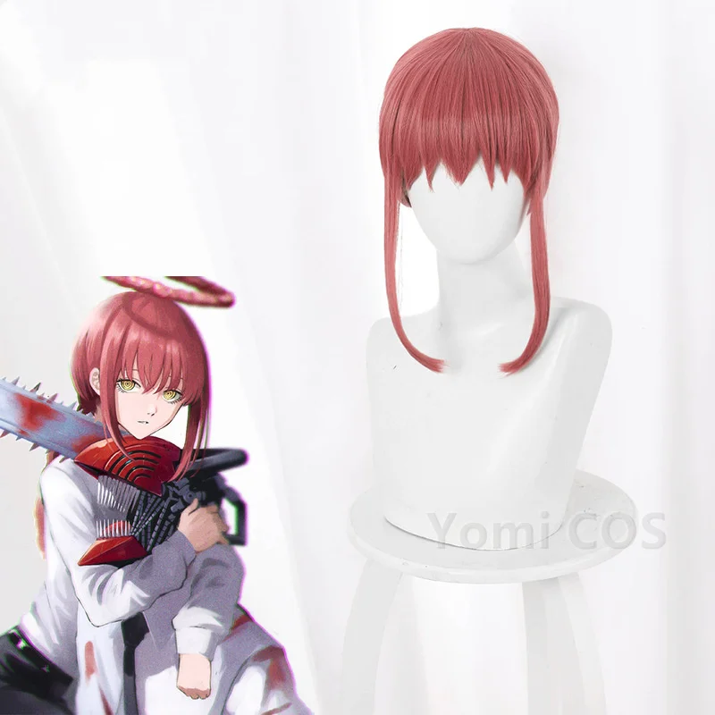 

Chainsaw Man Makima Cosplay Women 70cm Halloween Rose Red Wig Cosplay Anime Cosplay Heat Resistant Synthetic Wigs Free Wig Cap