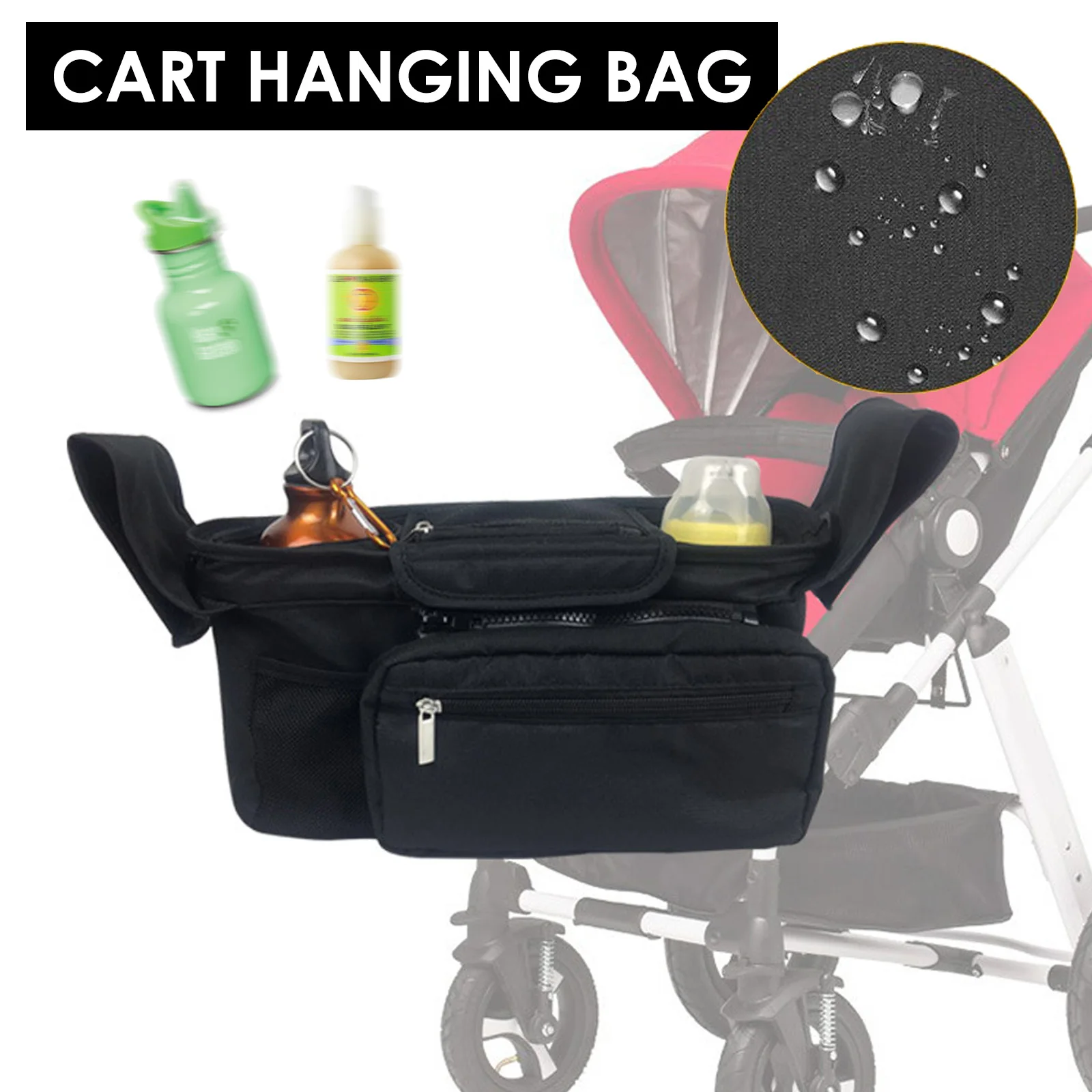 baby stroller accessories and scooter hybrid	 Universal Baby Stroller Organizer Hanging Diaper Bag with Cup Holder Large Capacity Travel Outdoor Pram Stroller Accessories baby stroller accessories girly