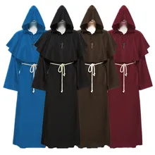 Unisex Halloween Robe Hooded Cloak Costume Plague Doctor Cosplay Monk Suit Adult Role Playing Decoration Clothing C34143AD