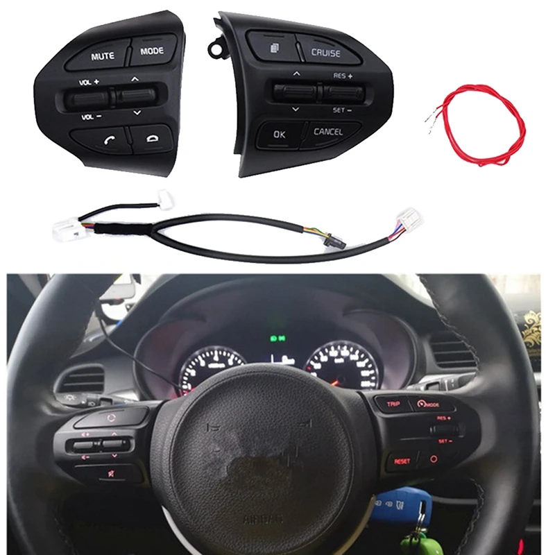 Steering Wheel Button Switch For KIA K2 RIO 2017-2019 X LINE Bluetooth Cruise Control 96720-H8520 96720G6010 | Спорт и развлечения