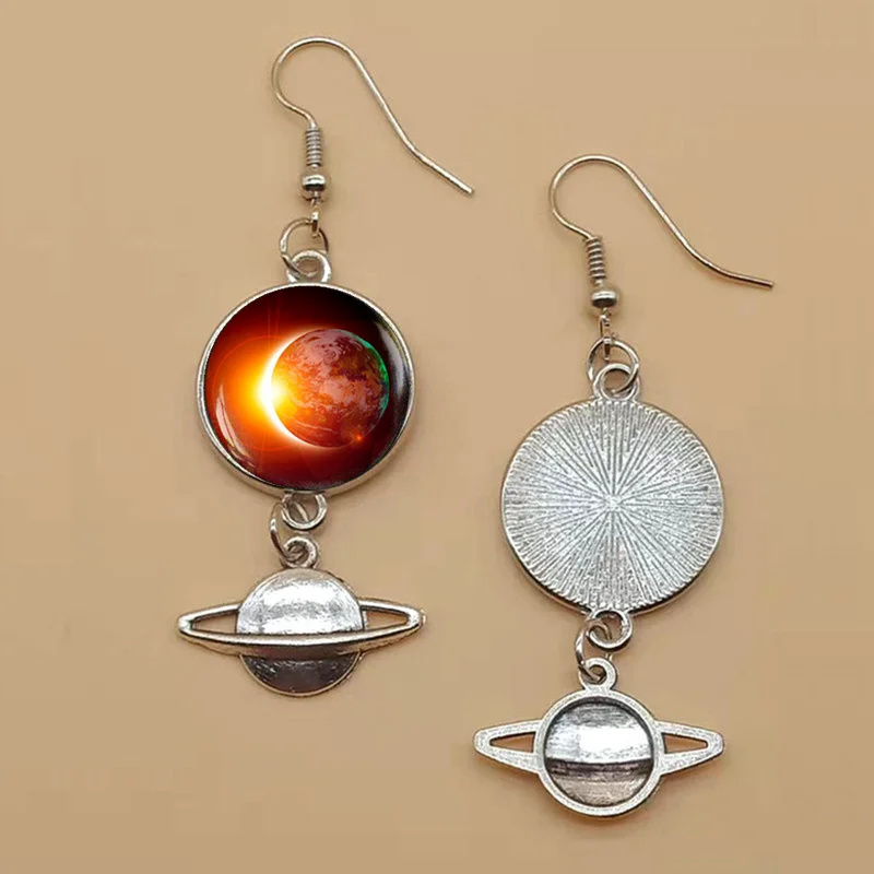Серьги Galaxy Nebula Saturn серьги в космосе астрономические ювелирные изделия