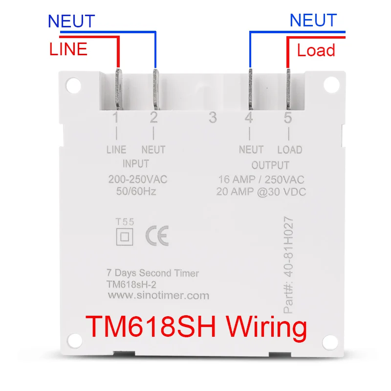 TM618SH 1 Second Interval 5V 12V 24V 110V 220V Digital LCD Timer Switch 7 Days Weekly Programmable Time Relay With Countdown 5