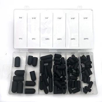 

80pcs Rubber Vacuum Line Cap Assortment Kit 3/16"- 3/8" For Carburetors Manifolds Vacuum Hoses