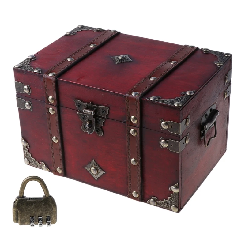 Boîte de rangement en bois valise vintage Set/2 cofe de