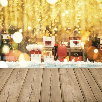 

Photo Backgrounds Winter Snow Christmas Party Store Polka Dots Ladies Bags Wood Floor Pattern Photo Backdrop For Photo Studio