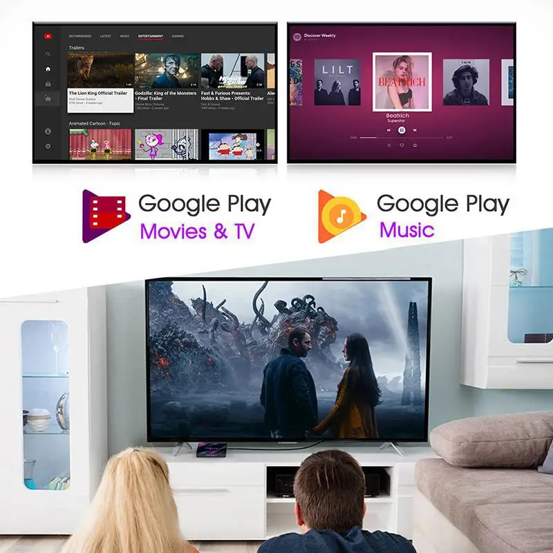 Quad-Core 2+16G/4+32G Android 9.0 HD Smart Network Media Player TV Box
