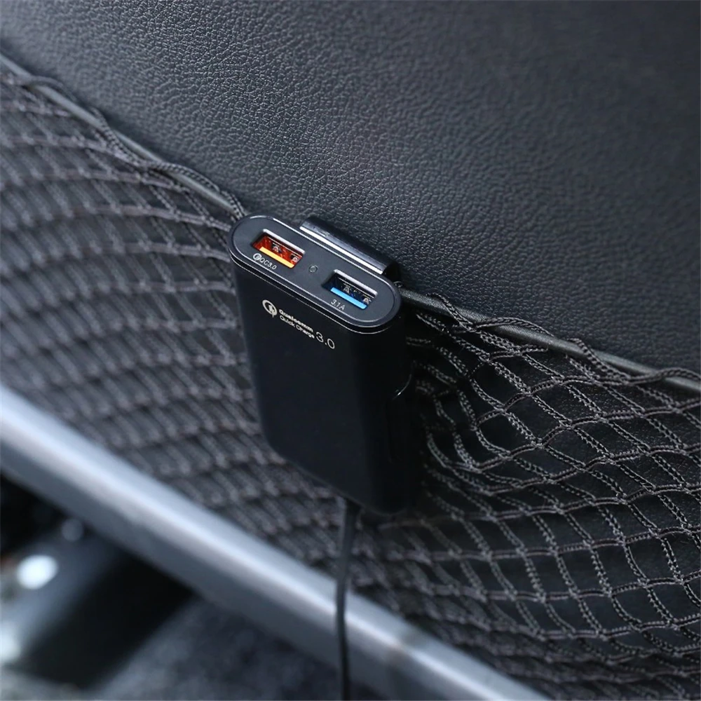 Qc3.0 4USB автомобильный удлинитель 5V 3.1a автомобильный зарядный кабель с креплением сзади автомобильное зарядное устройство для мобильного телефона