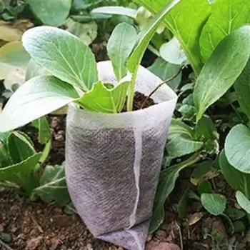 

400PCS Plant Nursery Bag 10*8cm Non-woven Plant Seeding Bag Plant Grow Bag